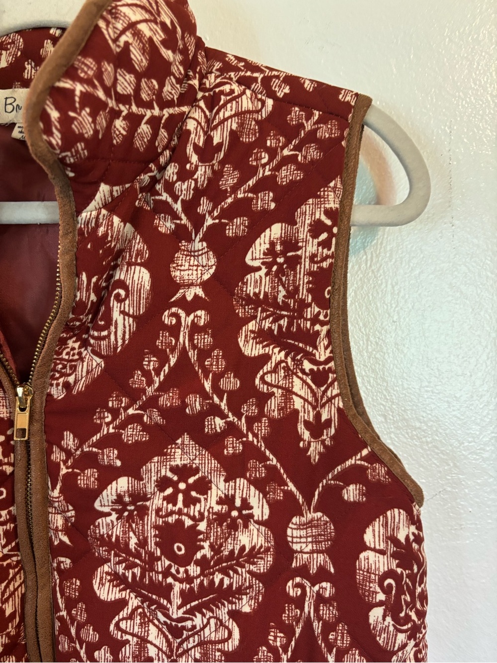 BeBop Quilted Red Patterned Vest - Picture 5 of 10